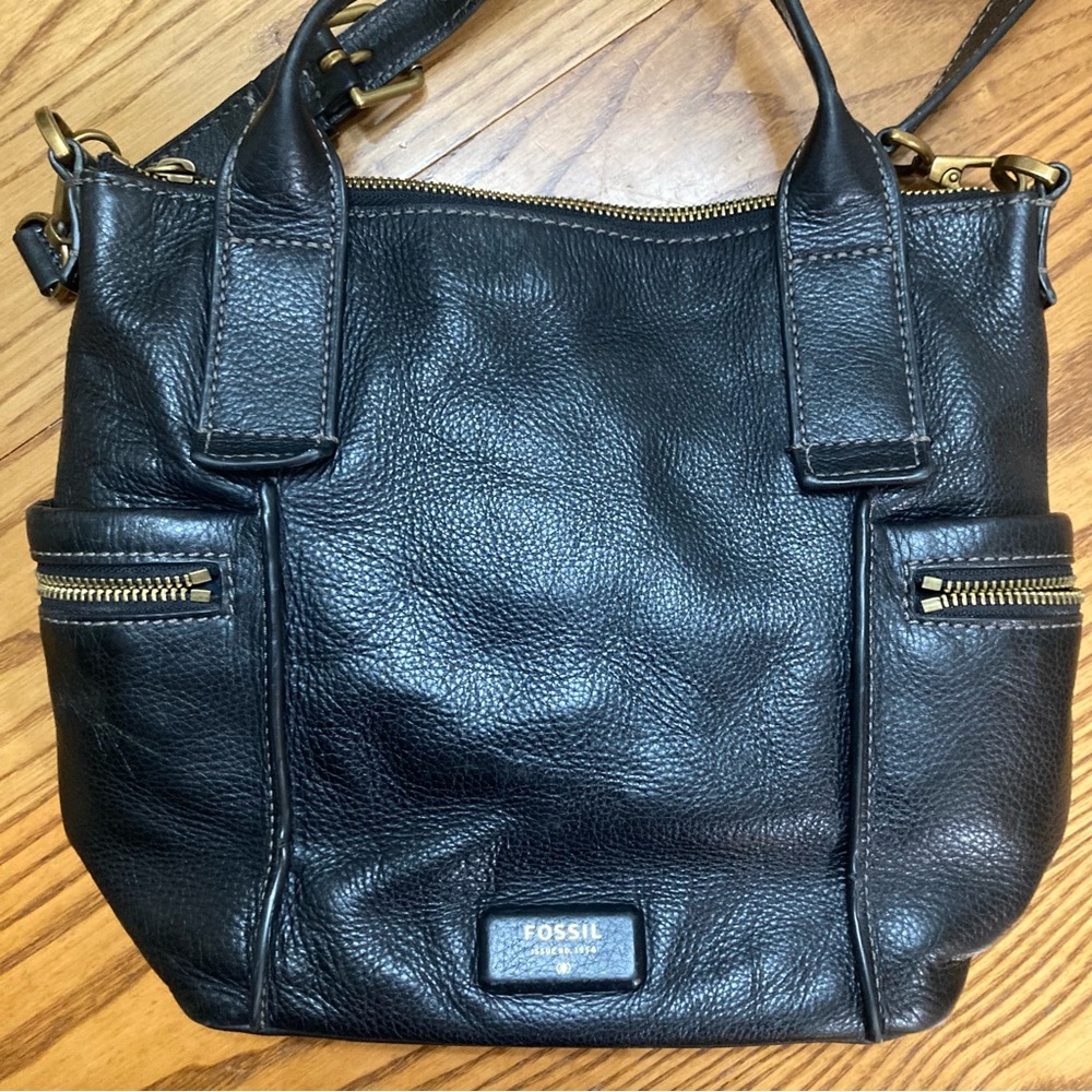 Fossil Black leather Emerson Crossbody satchel - Picture 7 of 7